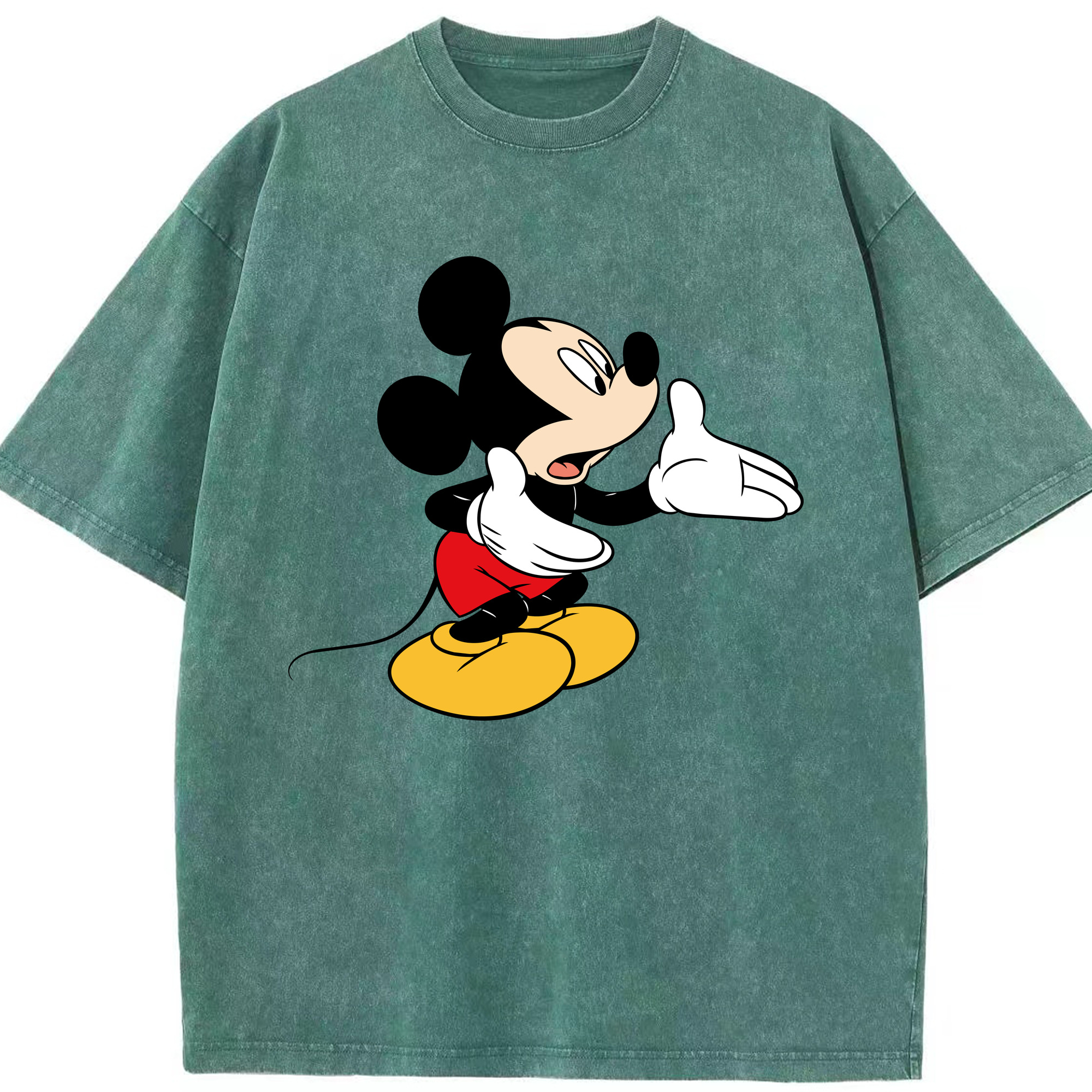 （画像用） ミッキーマウス Mickey Mouse 綿100% ヴィンテージ風 半袖Tシャツ（フロントプリント）